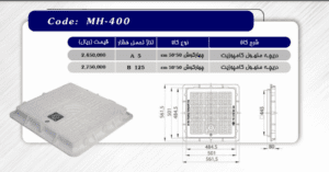 دریچه منهول کامپوزیت چهارگوش 50*50