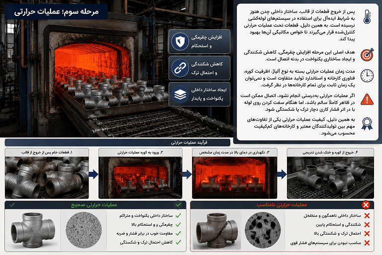 مرحله عملیات حرارتی برای تولید اتصالات گالوانیزه